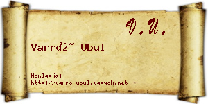 Varró Ubul névjegykártya